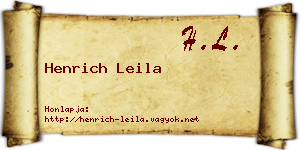 Henrich Leila névjegykártya